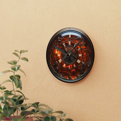 Amber Antique Theme Clock, Holography, Acrylic Wall Clock