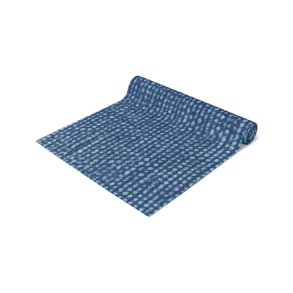 Denim-Inspired Design - Distinct Textured Fabric Pattern - Table Runner (Cotton, Poly)