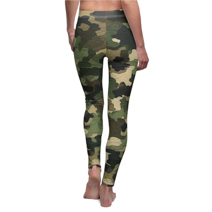 Classic Camo | Camouflage Wrap | Traditional Camo - Women's Cut & Sew Casual Leggings (AOP)