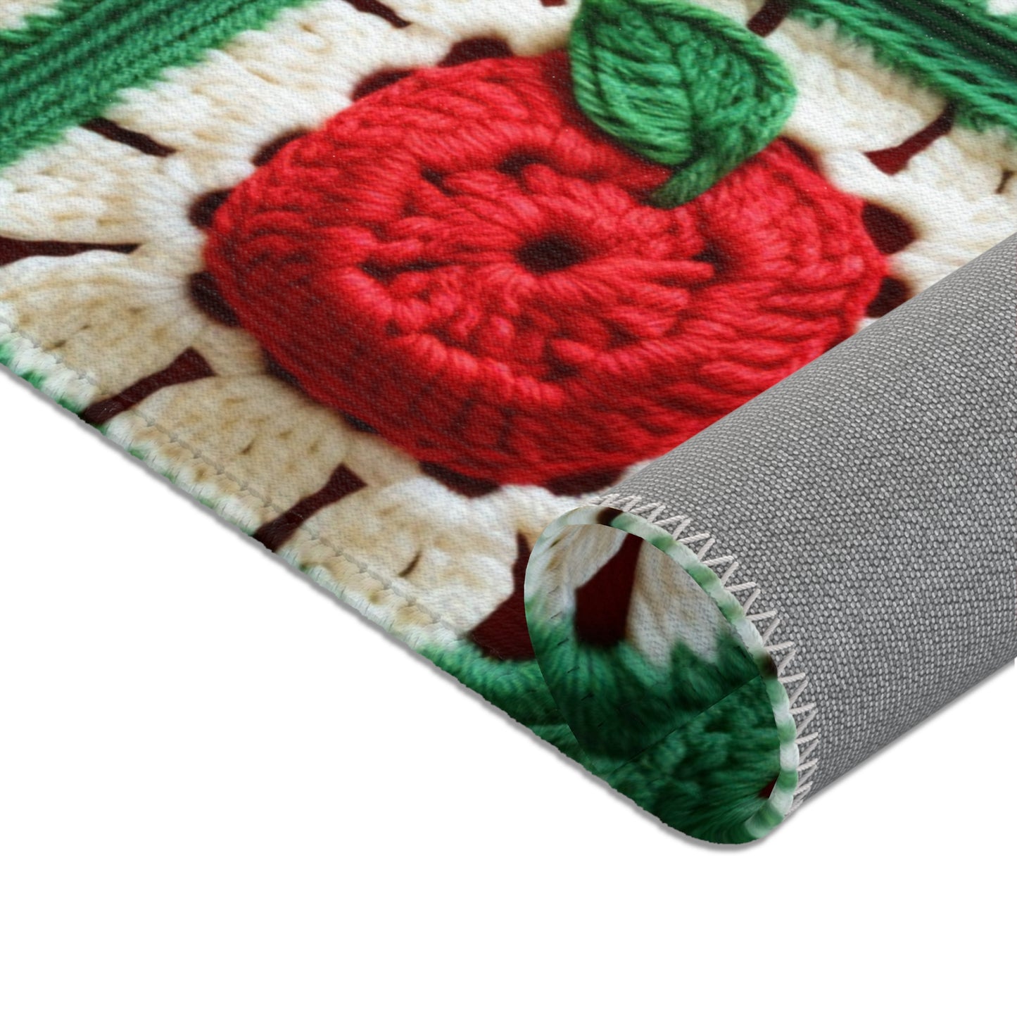 Apple Granny Square Crochet Pattern: Wild Fruit Tree, Delicious Red Design - Area Rugs