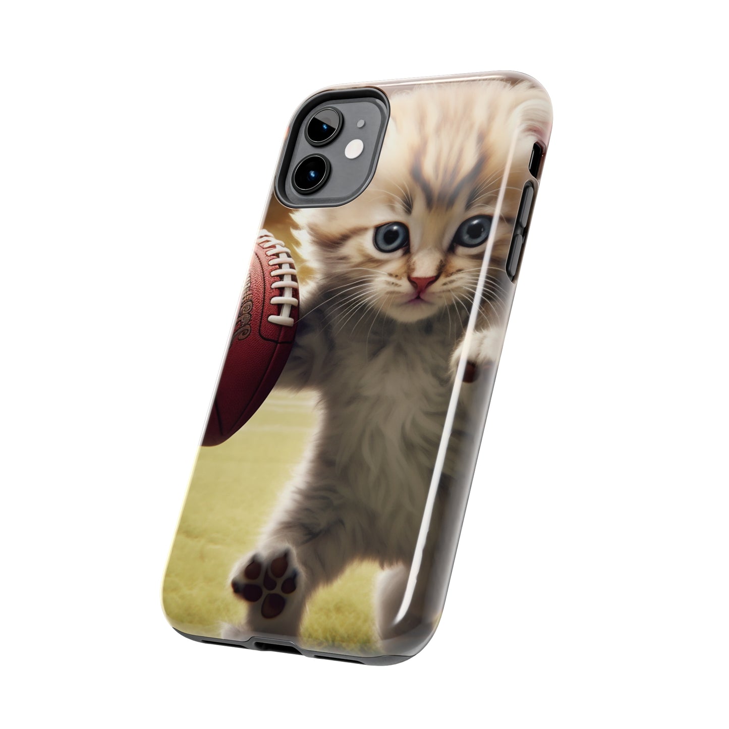 Football Kitty Fantasy: Feline Cat American Sport Quarterback - Tough Phone Cases