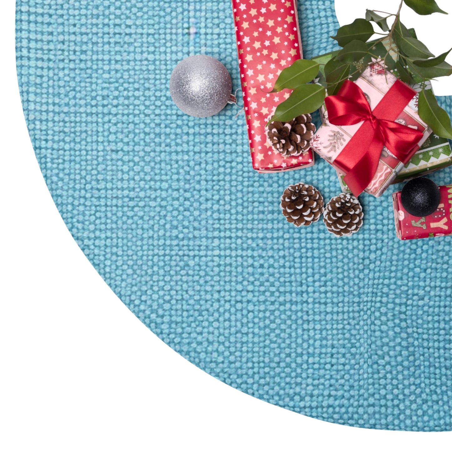 Bright Aqua Teal: Denim-Inspired Refreshing Blue Summer Fabric - Christmas Tree Skirts