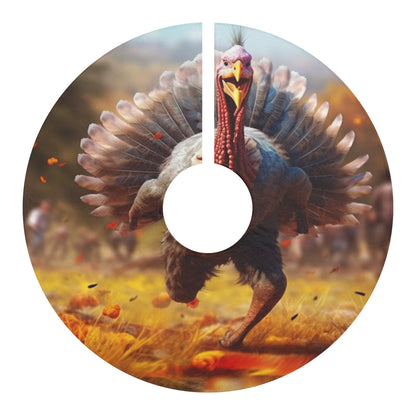 Thanksgiving Trot Turkey Run Athlete Sprint Racer Holiday Feast Dinner - Christmas Tree Skirts