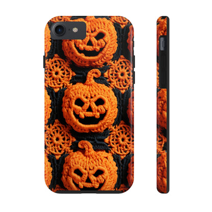 Halloween Crochet Pumpkin Scary Horror Festive Holiday Pattern - Tough Phone Cases