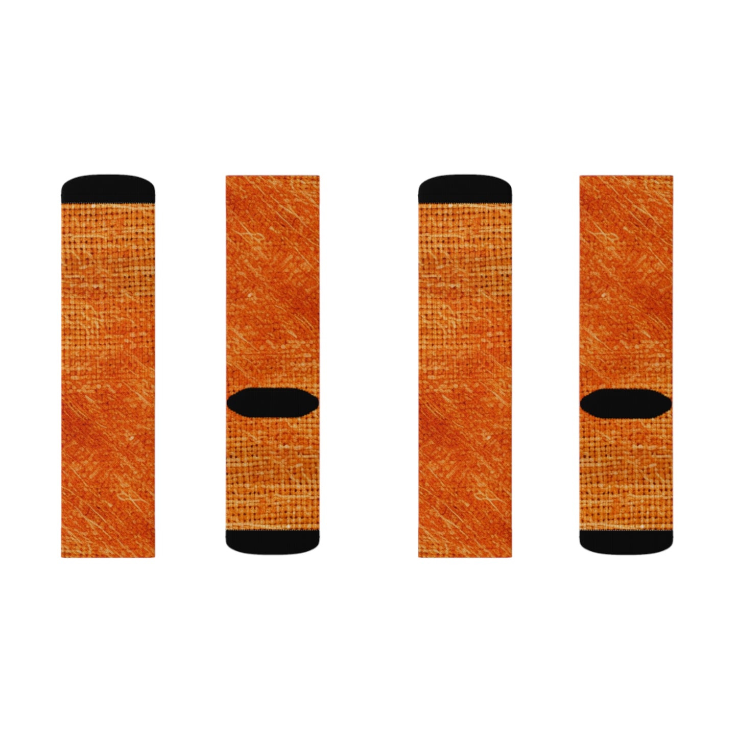 Burnt Orange/Rust: Denim-Inspired Autumn Fall Color Fabric - Sublimation Socks