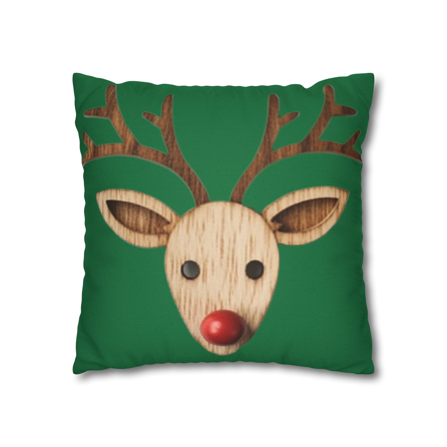 Red Reindeer Nose Christmas Classic Winter Season - Spun Polyester Square Pillow Case