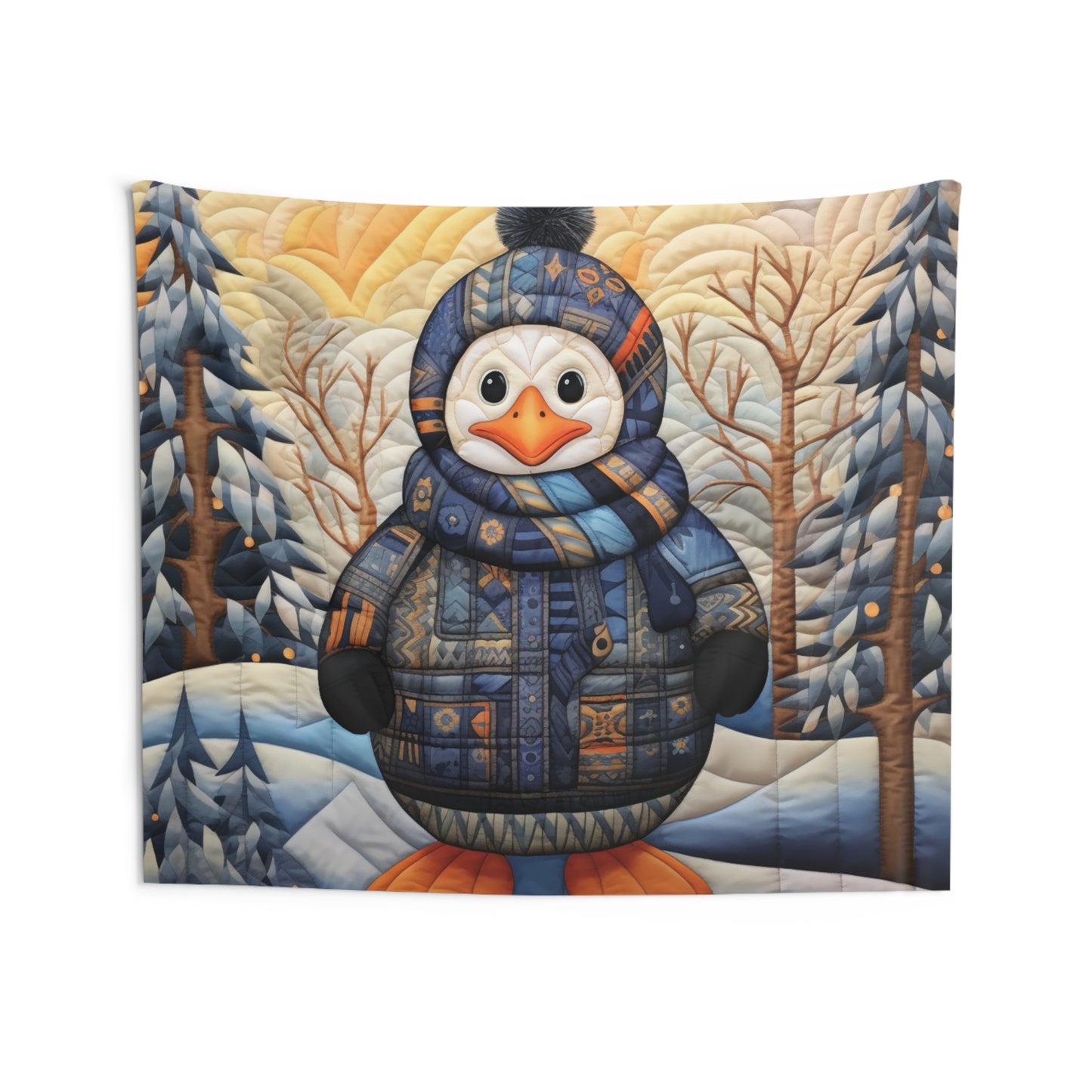 Penguin Quilt Design - Indoor Wall Tapestries