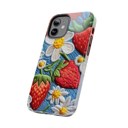 Orchard Berries: Juicy Sweetness from Nature's Garden - Fresh Strawberry Elegance - Tough Phone Cases