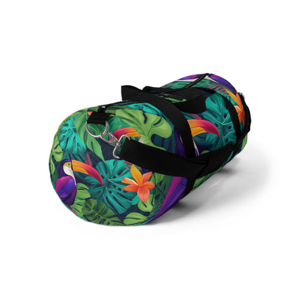 Vivid Tropical Birds & Leaves - Seamless Pattern Duffel Bag