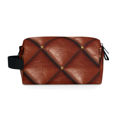 Brown Leather Cognac Pattern Rugged Durable Design Style - Toiletry Bag