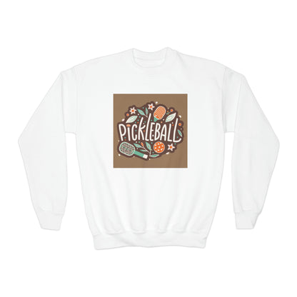 Pickleball Boho Graphic - Sport Gift - Youth Crewneck Sweatshirt