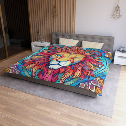 Astrological Leo - Cosmic Zodiac Constellation, Lion Symbol Art - Microfiber Duvet Cover