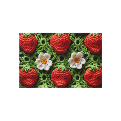 Strawberry Field Crochet - Forever Forest Greens - Fruit Berry Harvest Crop - Outdoor Rug