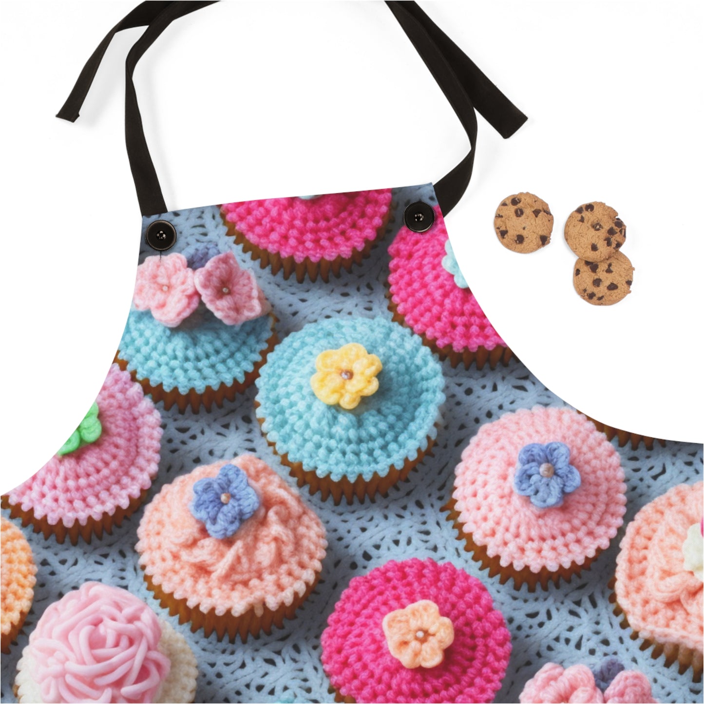 Crochet Cupcake Treat Frosted Cake Dessert Bakery Design - Apron (AOP)