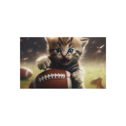 Football Kitten Touchdown: Tabby's Winning Play Sport Game - Outdoor Rug