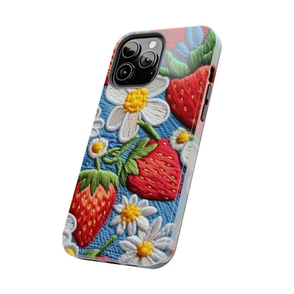 Orchard Berries: Juicy Sweetness from Nature's Garden - Fresh Strawberry Elegance - Tough Phone Cases