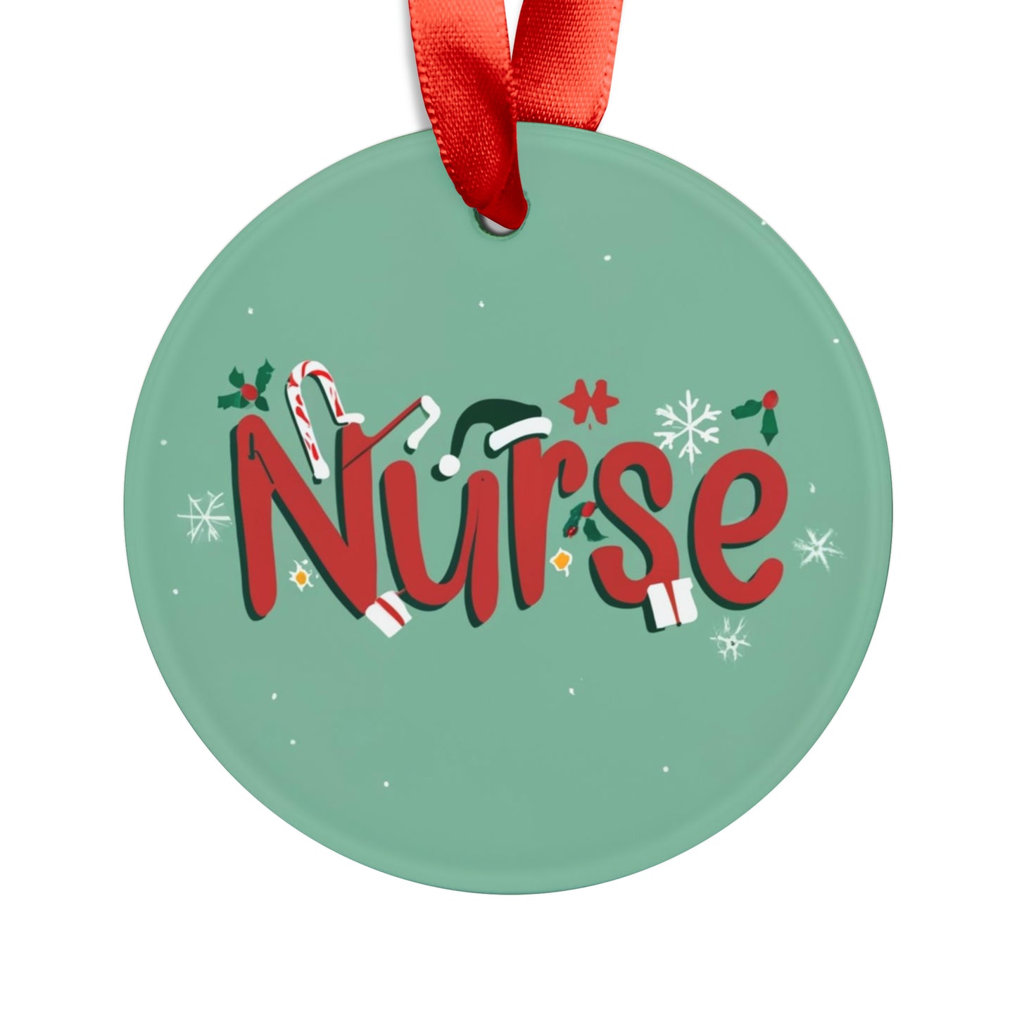 2023 Christmas Nursing Acrylic Ornament: Festive Nurse Design with Ribbon, Perfect Gift for Women in Nursing School