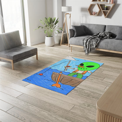 Sea Fish Hunter Veggie Visi Vegetable Visitor Alien Dobby Rug