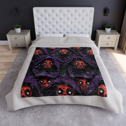 Grim Reaper Crochet Halloween Fright Scare Ghoul Fantasy Horror - Crushed Velvet Blanket