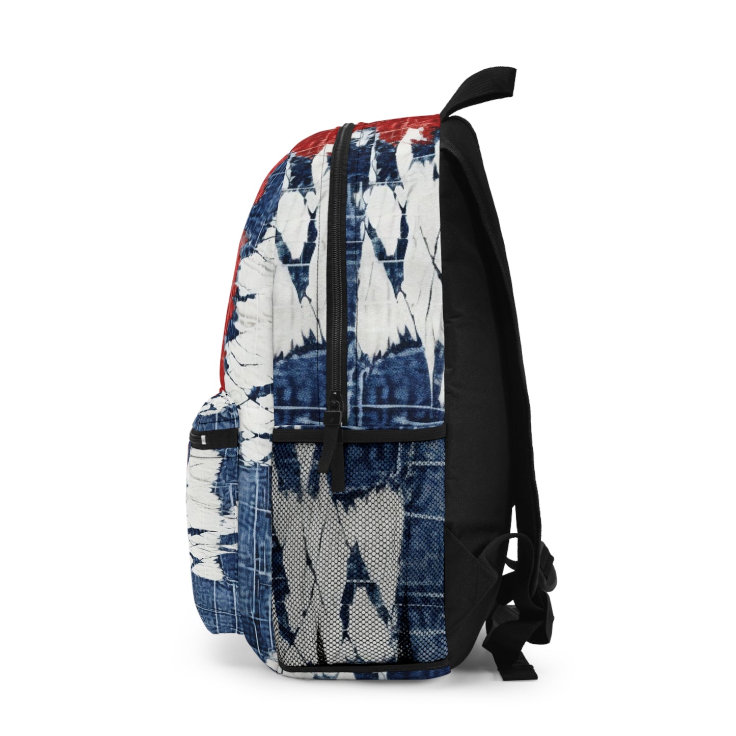 Patriotic Red, White & Blue: Distressed Denim-Style, Torn Fabric - Backpack