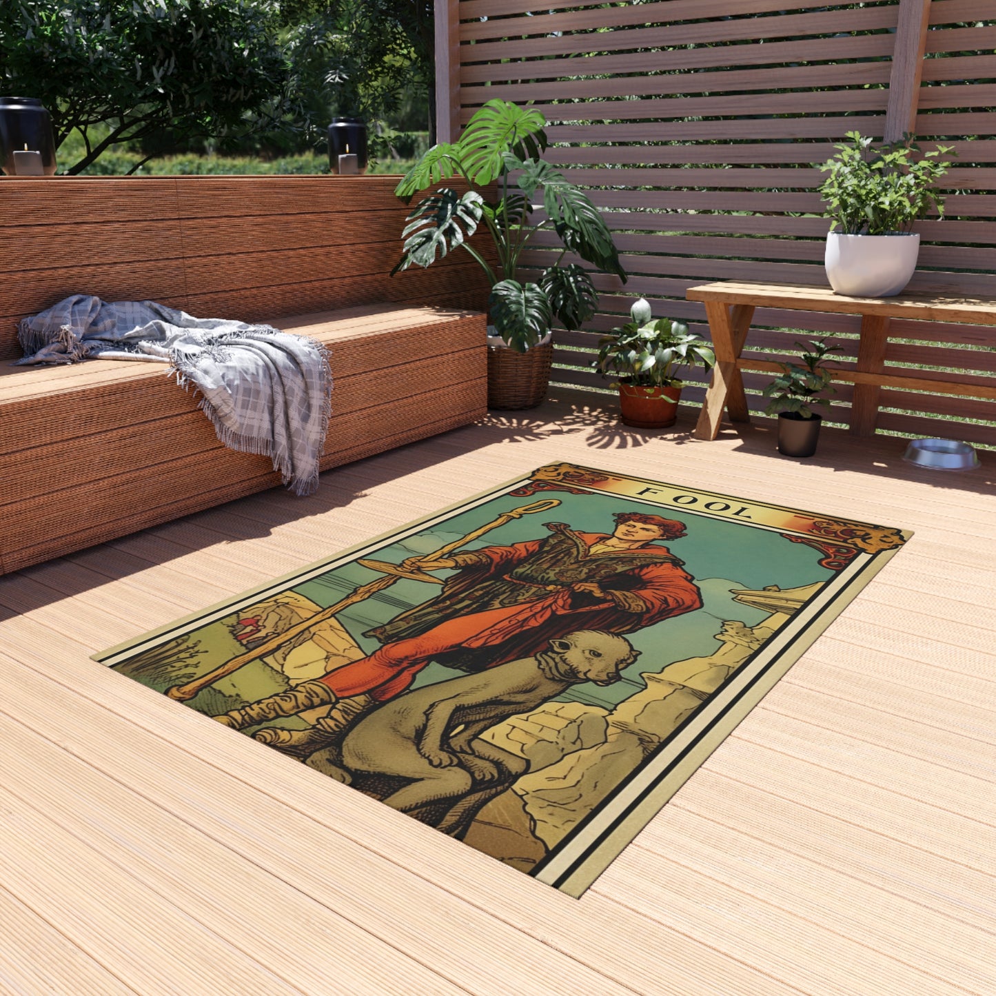 Mystical Tarot - Artistic Depiction of The Fool Card - Outdoor Rug