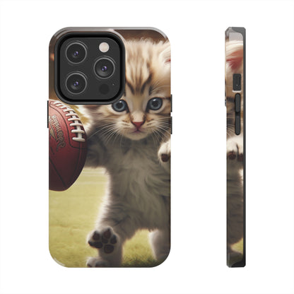 Football Kitty Fantasy: Feline Cat American Sport Quarterback - Tough Phone Cases