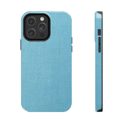 Bright Aqua Teal: Denim-Inspired Refreshing Blue Summer Fabric - Tough Phone Cases