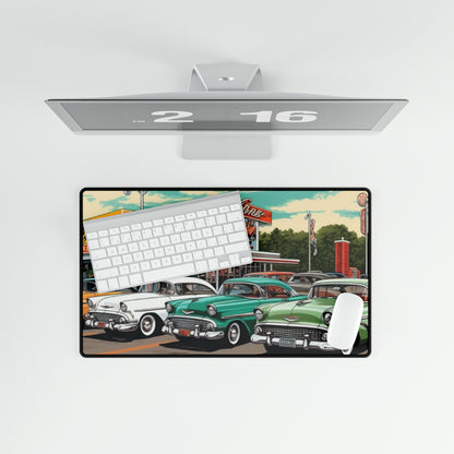 1950s Classic Car Collection Retro Artwork - Desk Mats