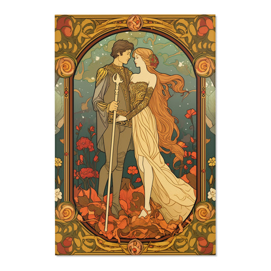 Lovers Tarot Card - Detailed Reading Symbolism, Full-Color Illustration - Area Rugs