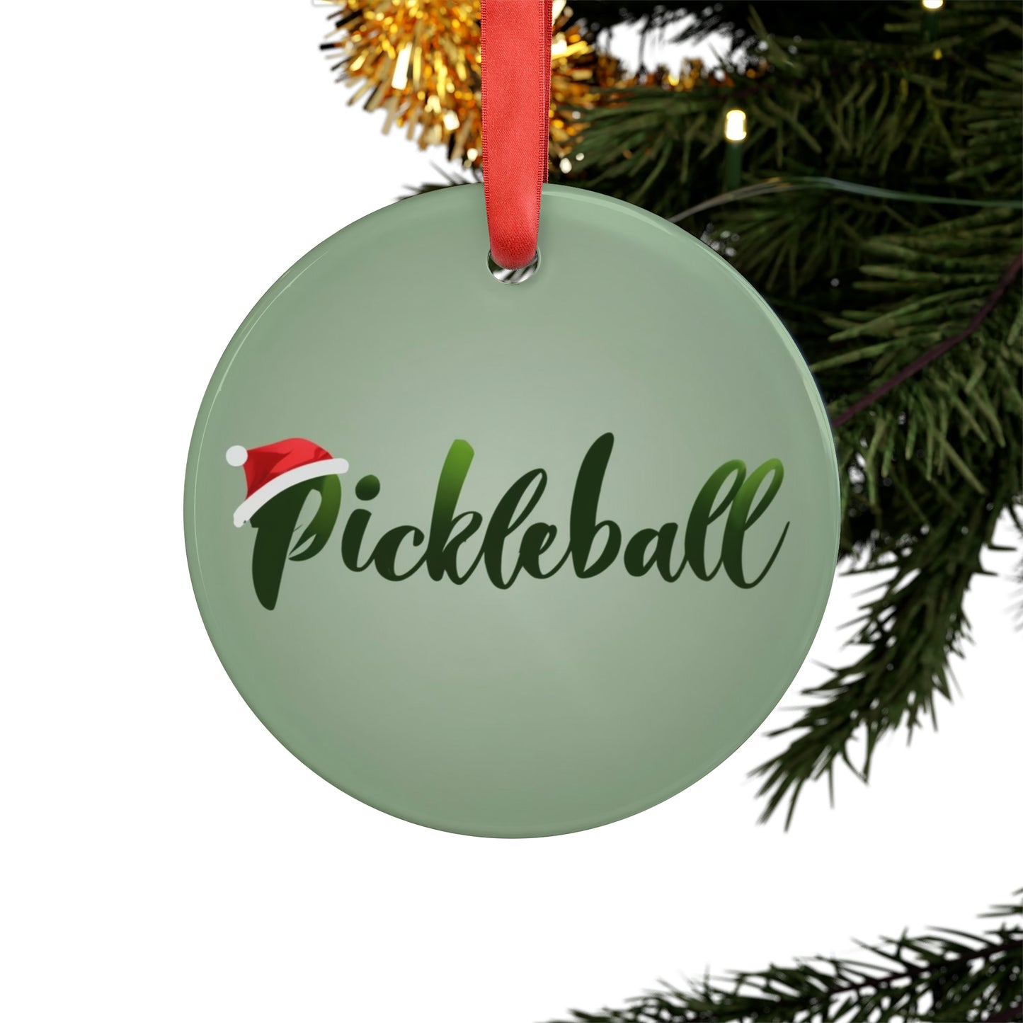 Temporada navideña de Pickleball - Adorno acrílico con cinta 