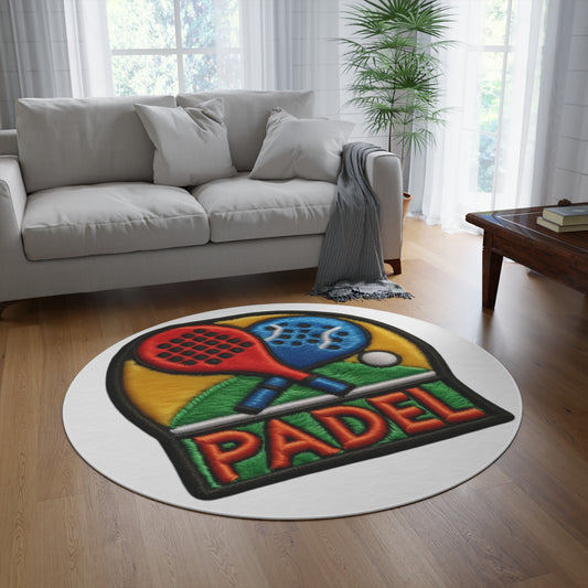 Padel Chenille Patch, Faux Graphic- Round Rug