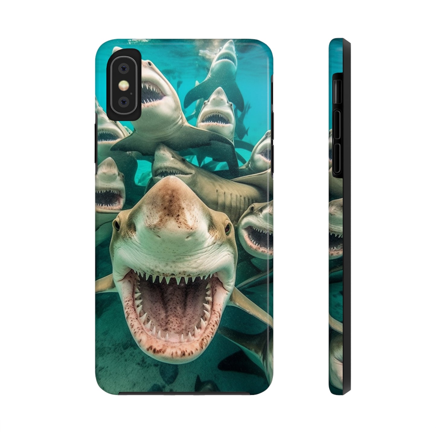 Laughing Lemon Sharks: Joyful Sea Jaws Ocean Deep - Tough Phone Cases