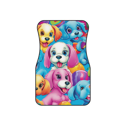 Happy Puppy & Dog Design - Vivid and Eye-Catching - Car Mats (Set of 4)