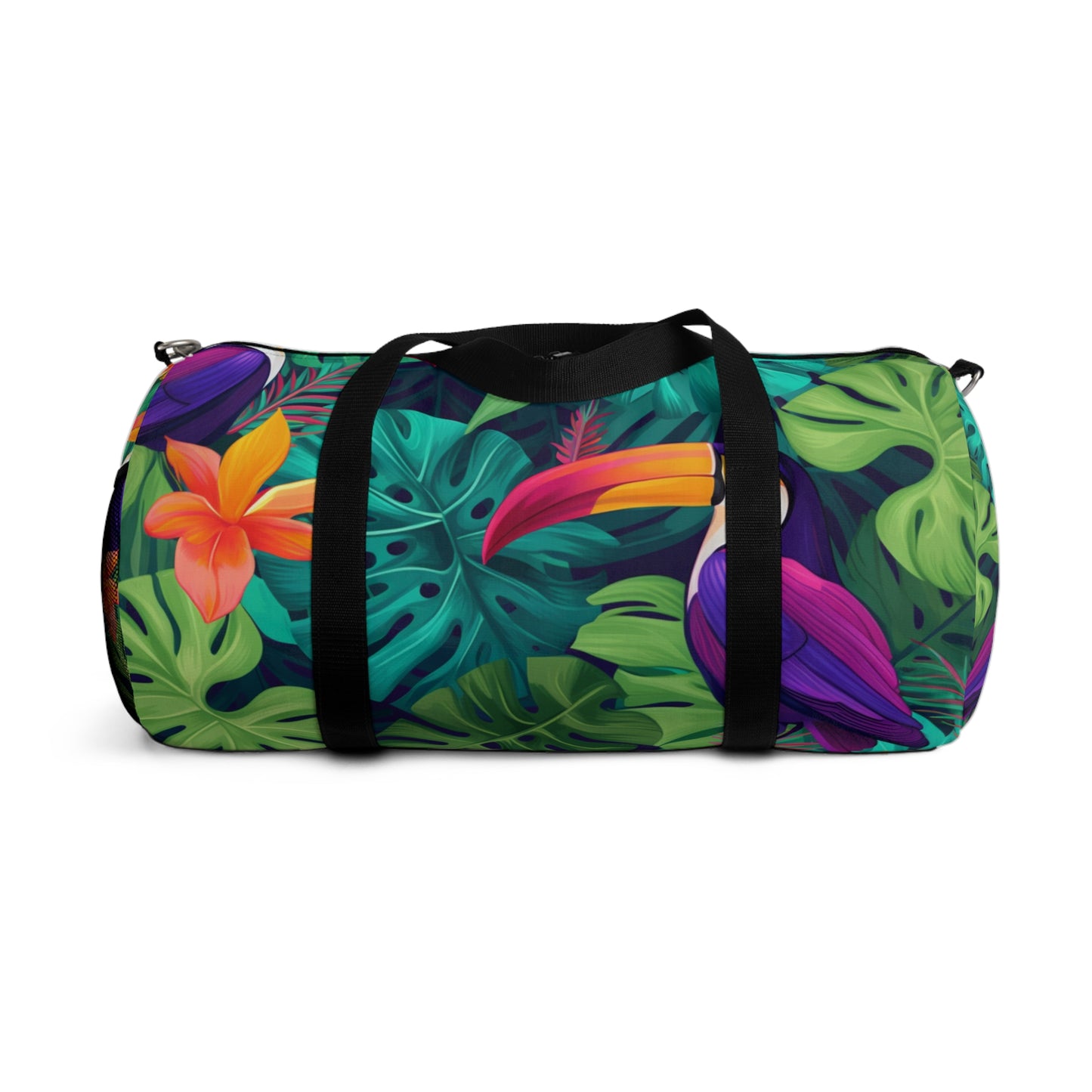 Vivid Tropical Birds & Leaves - Seamless Pattern Duffel Bag