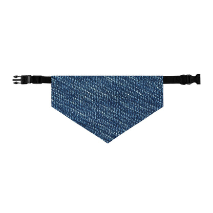 Denim-Inspired Design - Distinct Textured Fabric Pattern - Pet Bandana Collar