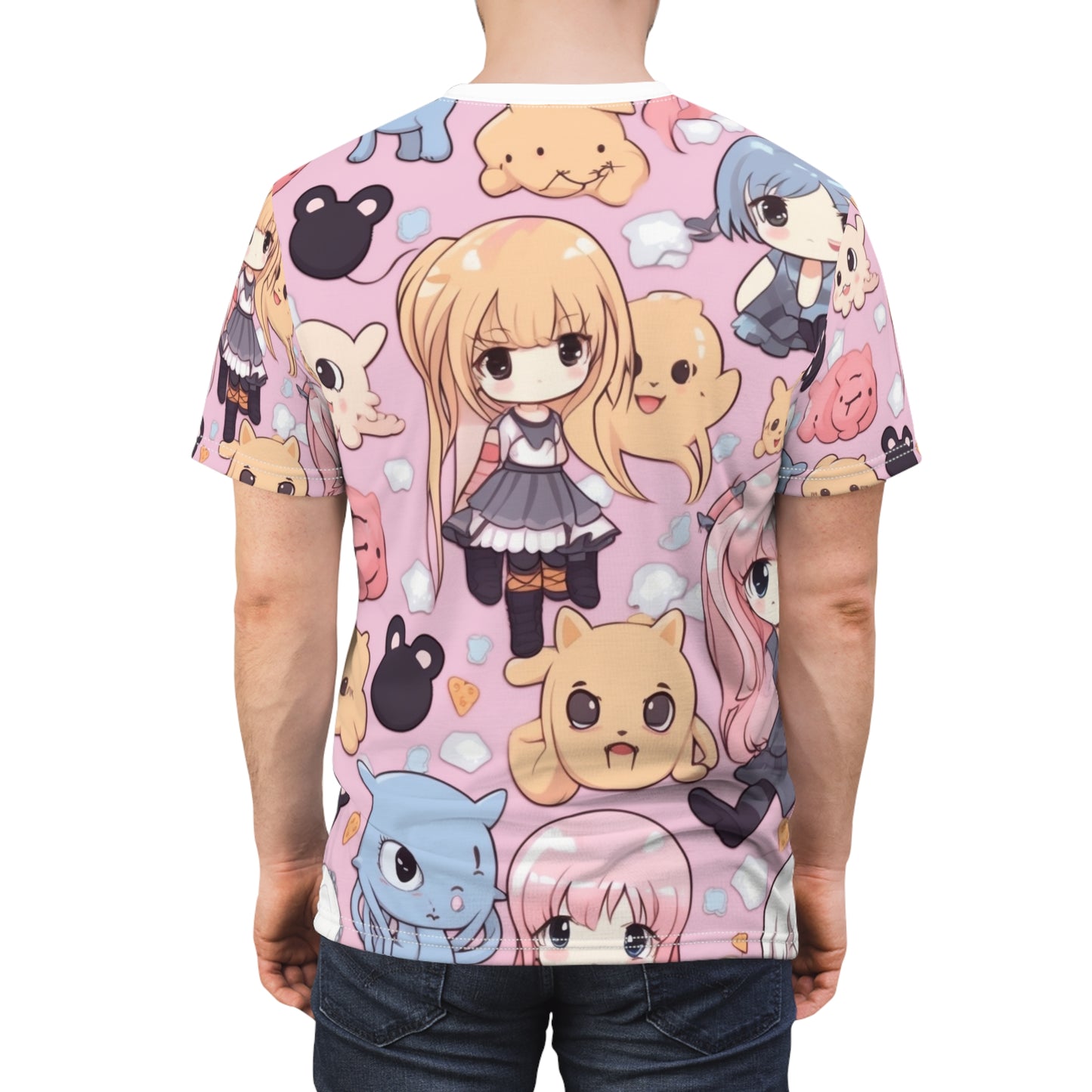 Kawaii Anime Girls: キュートで愛らしいマンガにインスパイアされたデザイン - ユニセックス カットソー Tシャツ (AOP) 