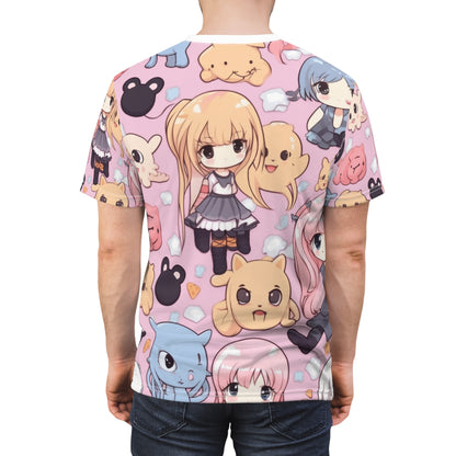 Kawaii Anime Girls: キュートで愛らしいマンガにインスパイアされたデザイン - ユニセックス カットソー Tシャツ (AOP) 