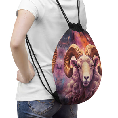 Constelación mística de Aries - Arte astrológico vibrante - Carnero del zodíaco - Mochila saco