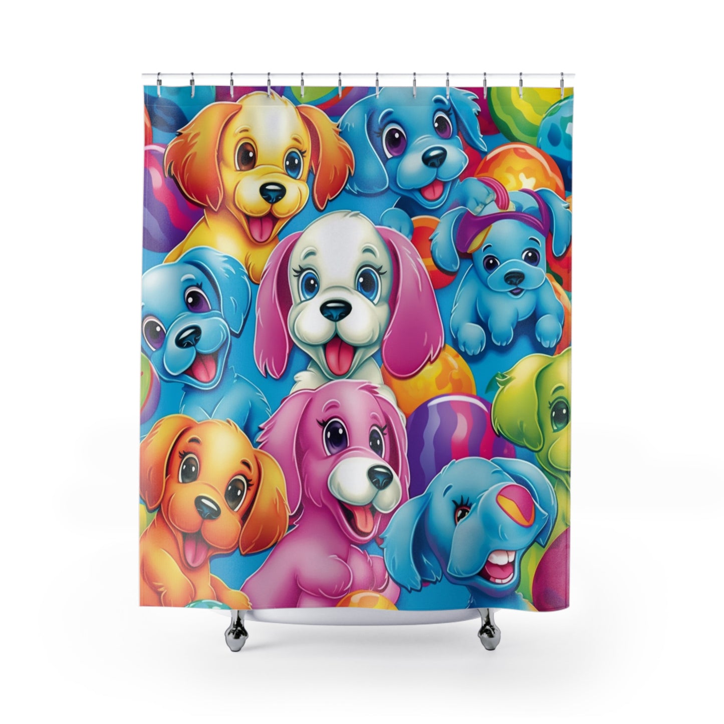 Diseño Happy Puppy &amp; Dog - Vivo y llamativo - Cortinas de ducha