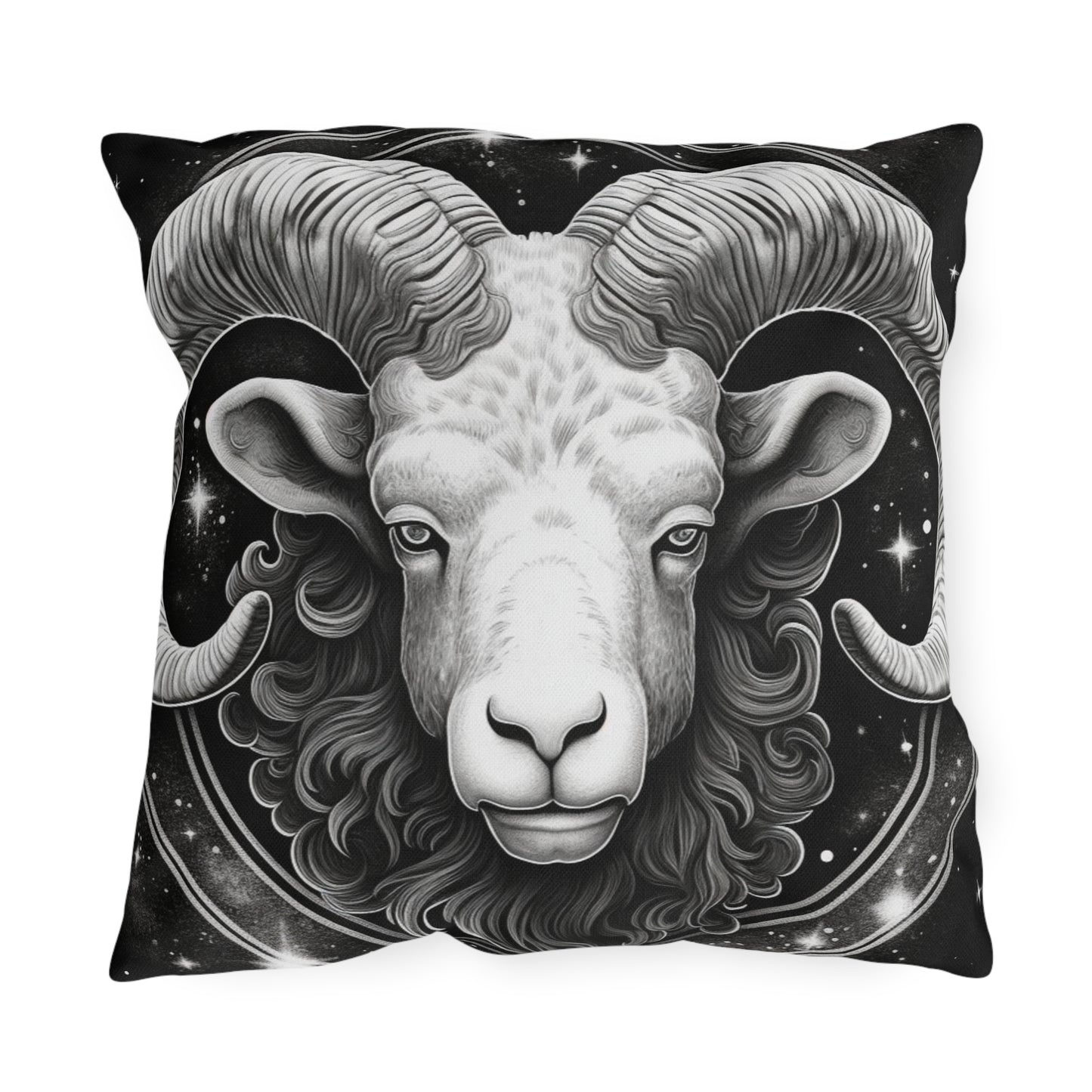 Almohada para exterior Aries Zodiac resistente a los rayos UV, resistente al agua, poliéster hilado 