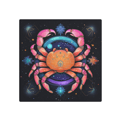 Rainbow Celestial Crab - Vibrant Cancer Zodiac Sign Art - Metal Art Sign