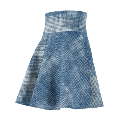 Faded Blue Washed-Out: Denim-Inspired, Style Fabric - Women's Skater Skirt (AOP)