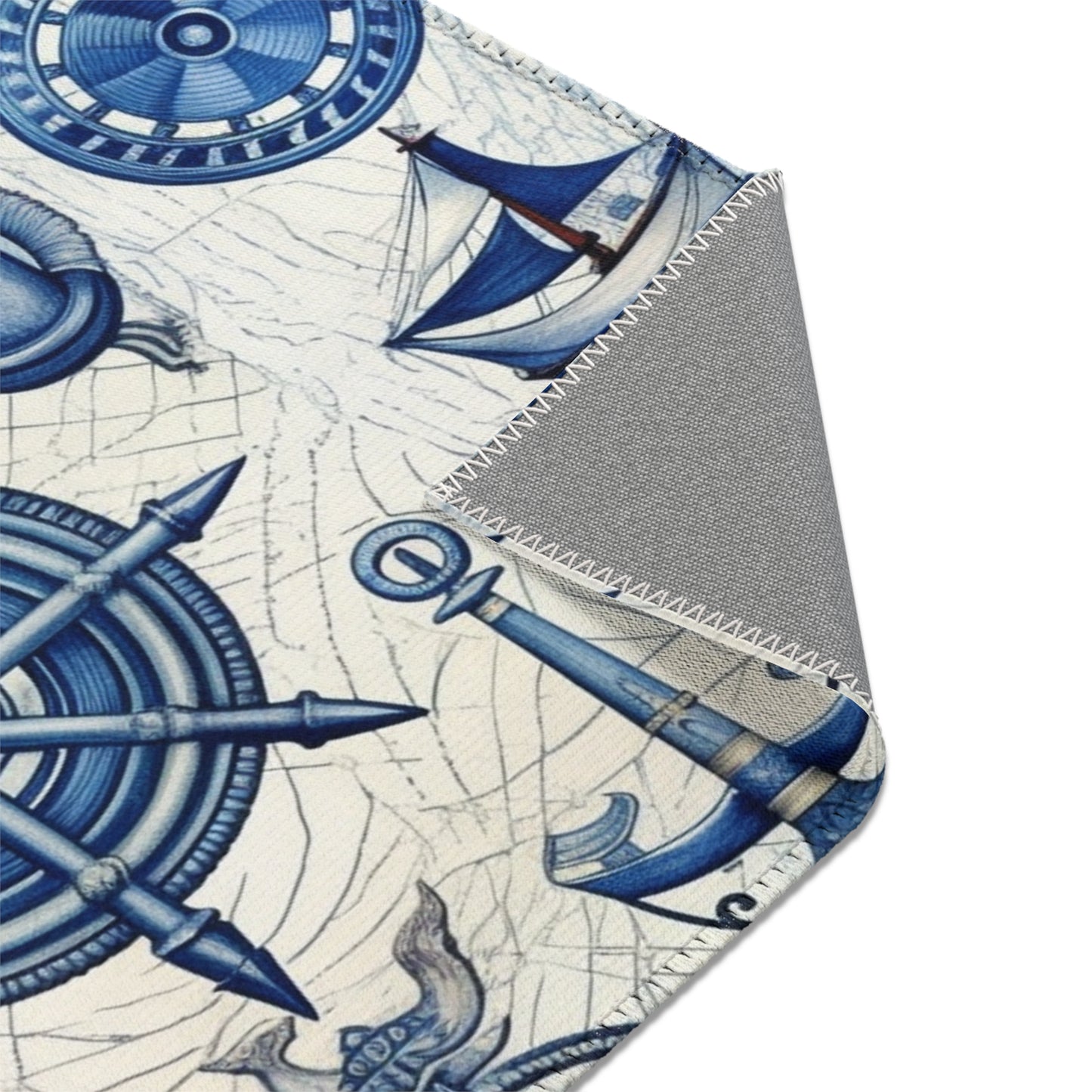 Nautical Theme Art - Anchors, Ropes, Compass - Area Rugs