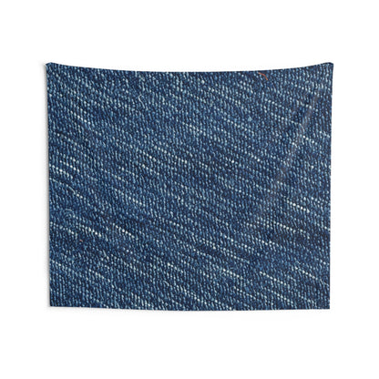 Denim-Inspired Design - Distinct Textured Fabric Pattern - Indoor Wall Tapestries