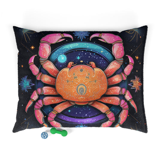 Cangrejo celestial arcoíris - Arte vibrante del signo del zodíaco del cáncer - Cama para mascotas