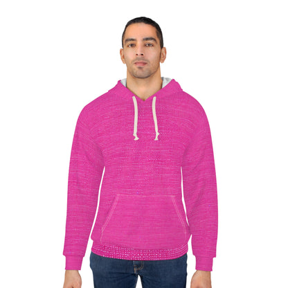 Hot Neon Pink Doll Like: Denim-Inspired, Bold & Bright Fabric - Unisex Pullover Hoodie (AOP)