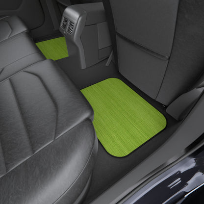 Lush Grass Neon Green: Denim-Inspired, Springtime Fabric Style - Car Mats (Set of 4)