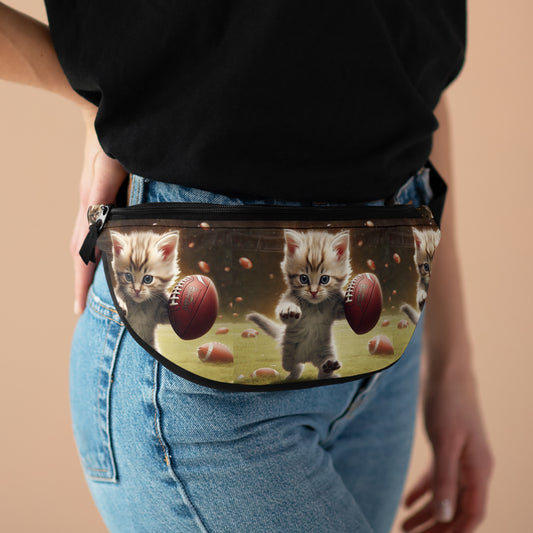 Football Kitty Fantasy: Feline Cat American Sport Quarterback - Fanny Pack