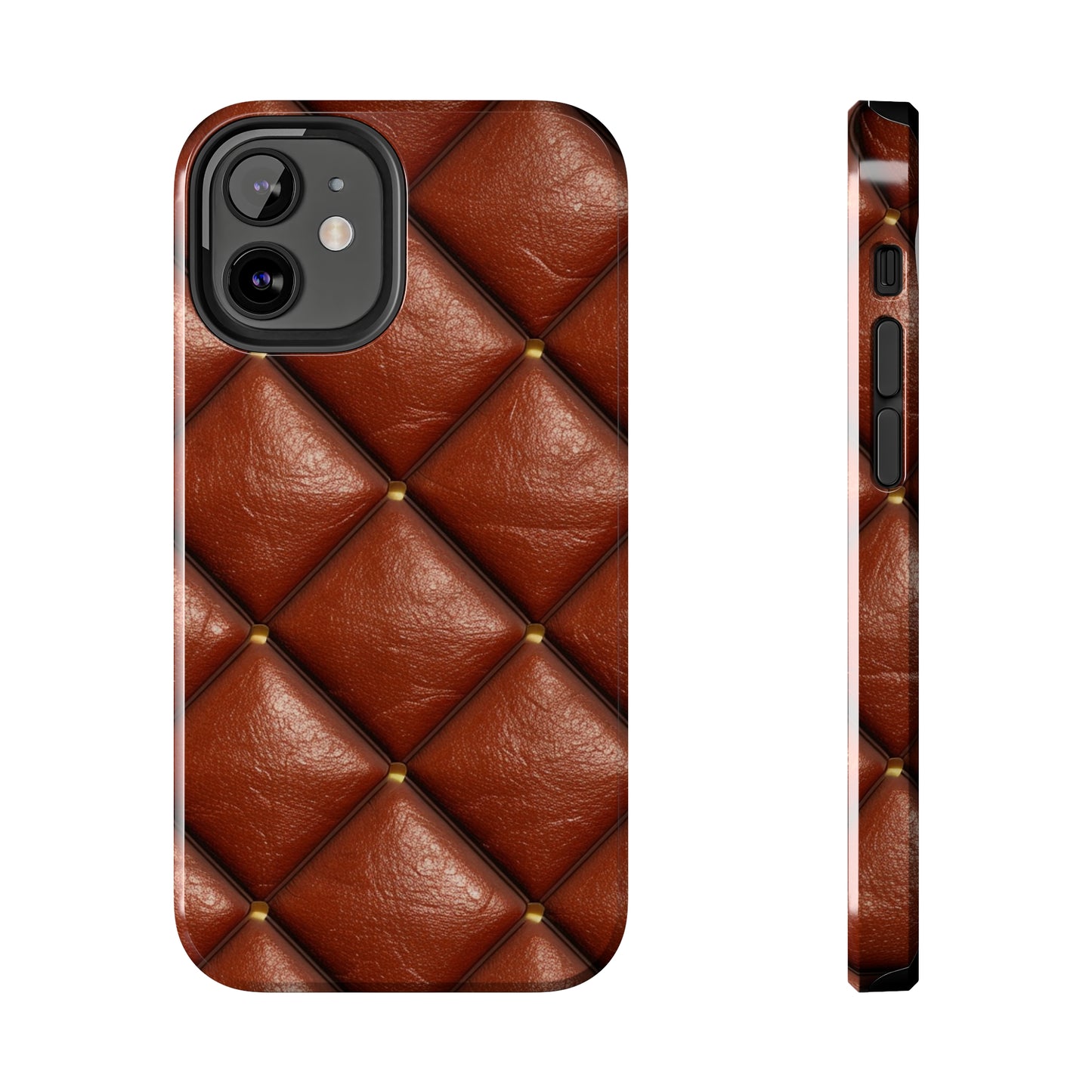 Brown Leather Cognac Pattern Rugged Durable Design Style - Tough Phone Cases