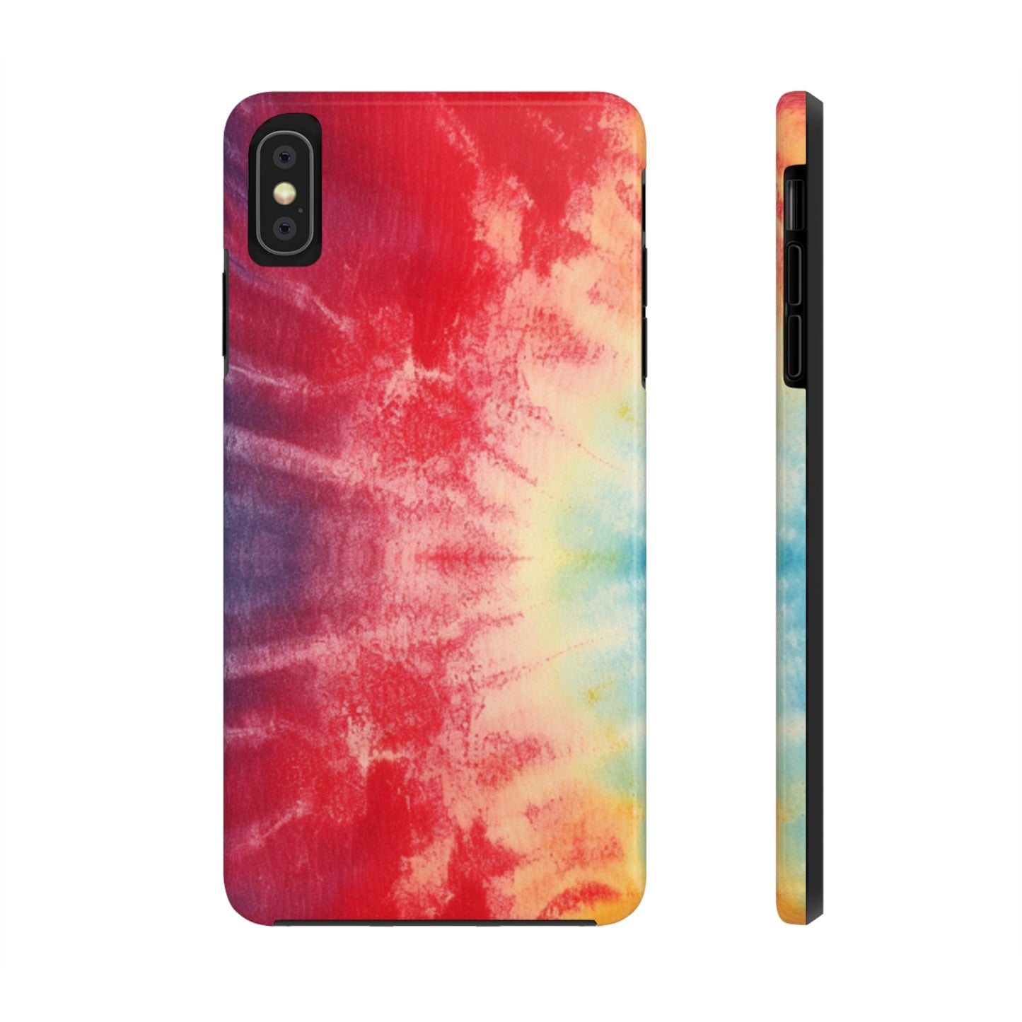 Rainbow Tie-Dye Denim: Vibrant Multi-Color, Fabric Design Spectacle - Tough Phone Cases